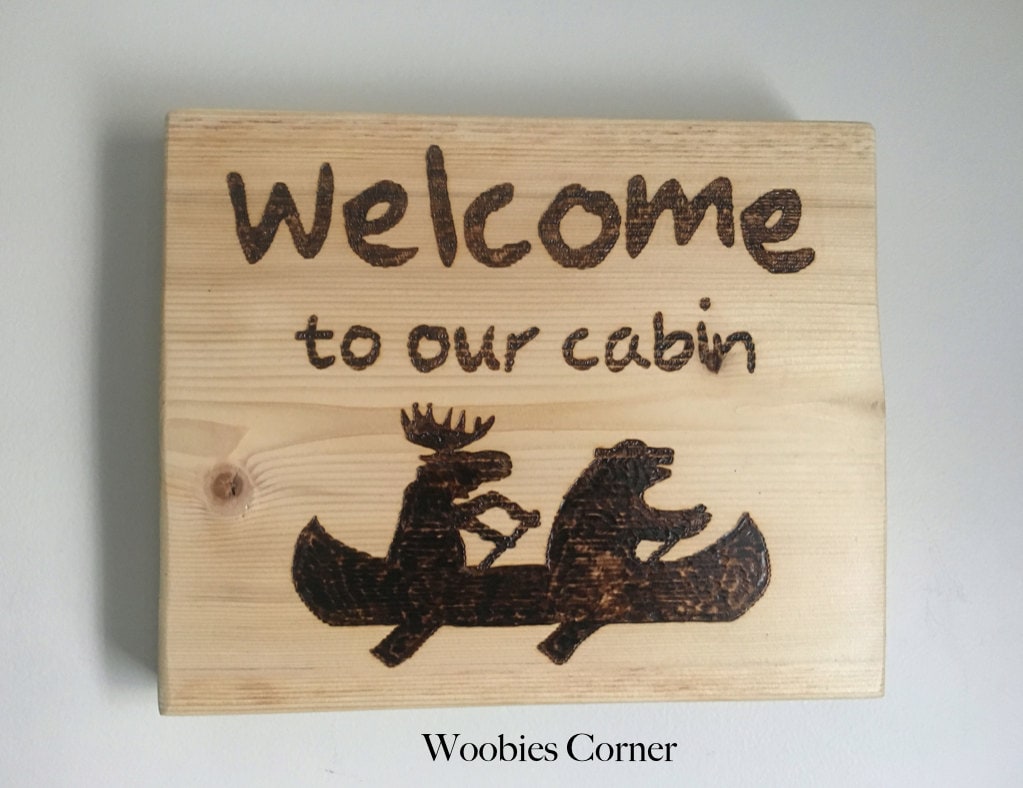 Cabin sign Welcome to our cabin personalized camping signs