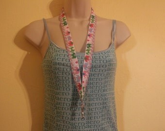 Multicolored elephant ribbon lanyard/id/badge holder