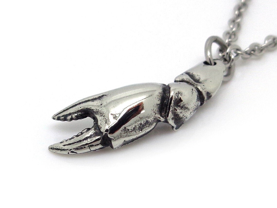 Crab Claw Necklace Crustacean Pendant Animal Claw Jewelry in