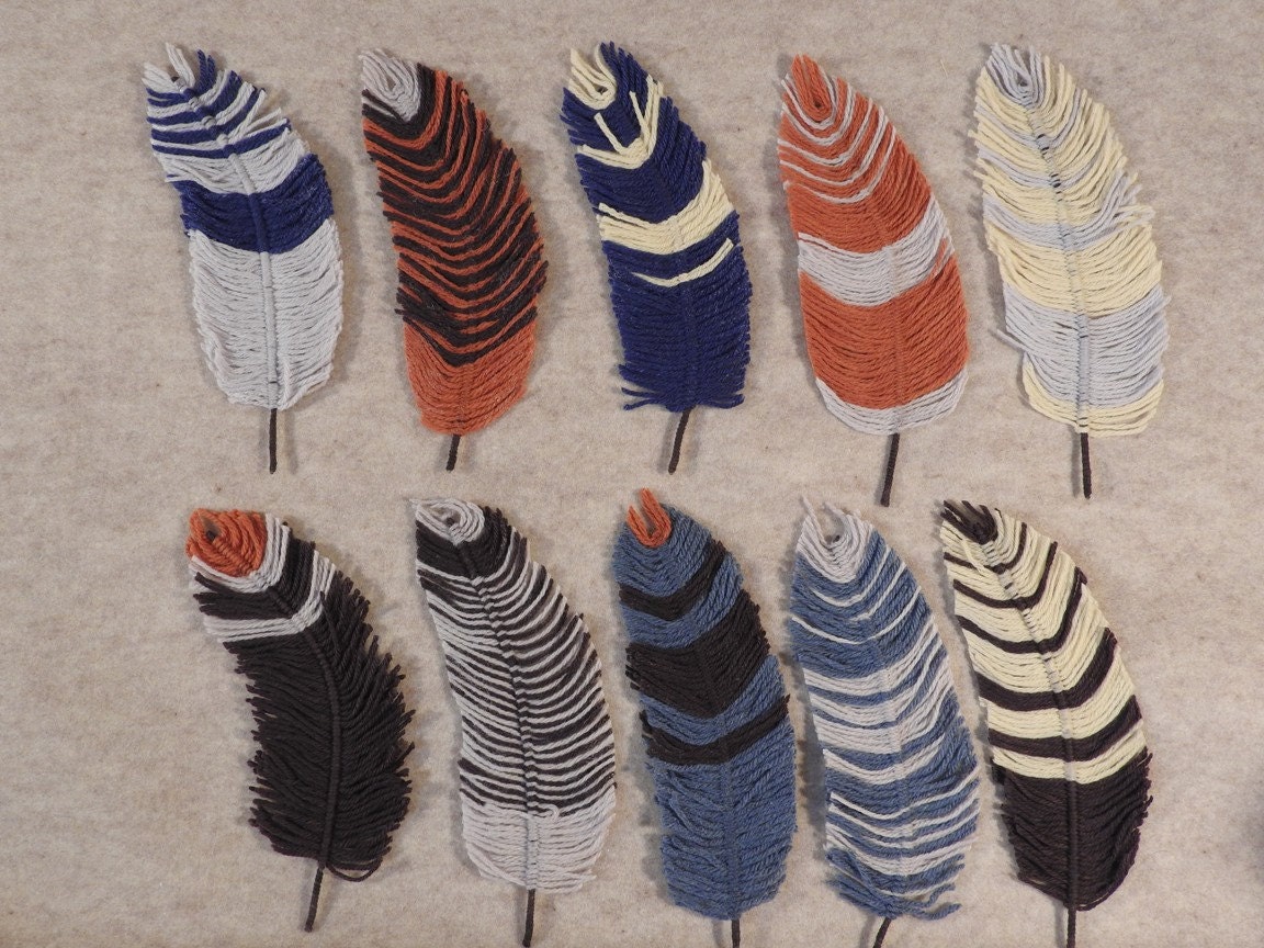 Handmade Feathers from Yarn Wool and Acrylic Great for DIY
