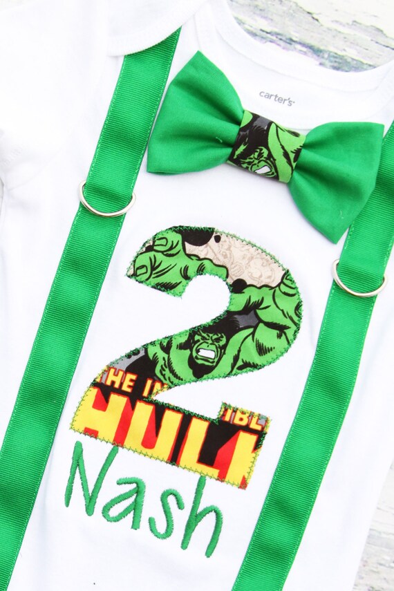 Baby Boy 2nd birthday Hulk Themed onesie toddler boy second