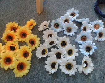 Lot of 10 or 100 pcs Large Silk Sunflower Artificial Flower Head For Wedding Car Decoration DIY Garland Decorative Floristry Fake Flowers