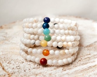 Chakra Balancing Bracelet Reiki Charged Yoga Jewelry Healing Energy Stone Bracelet