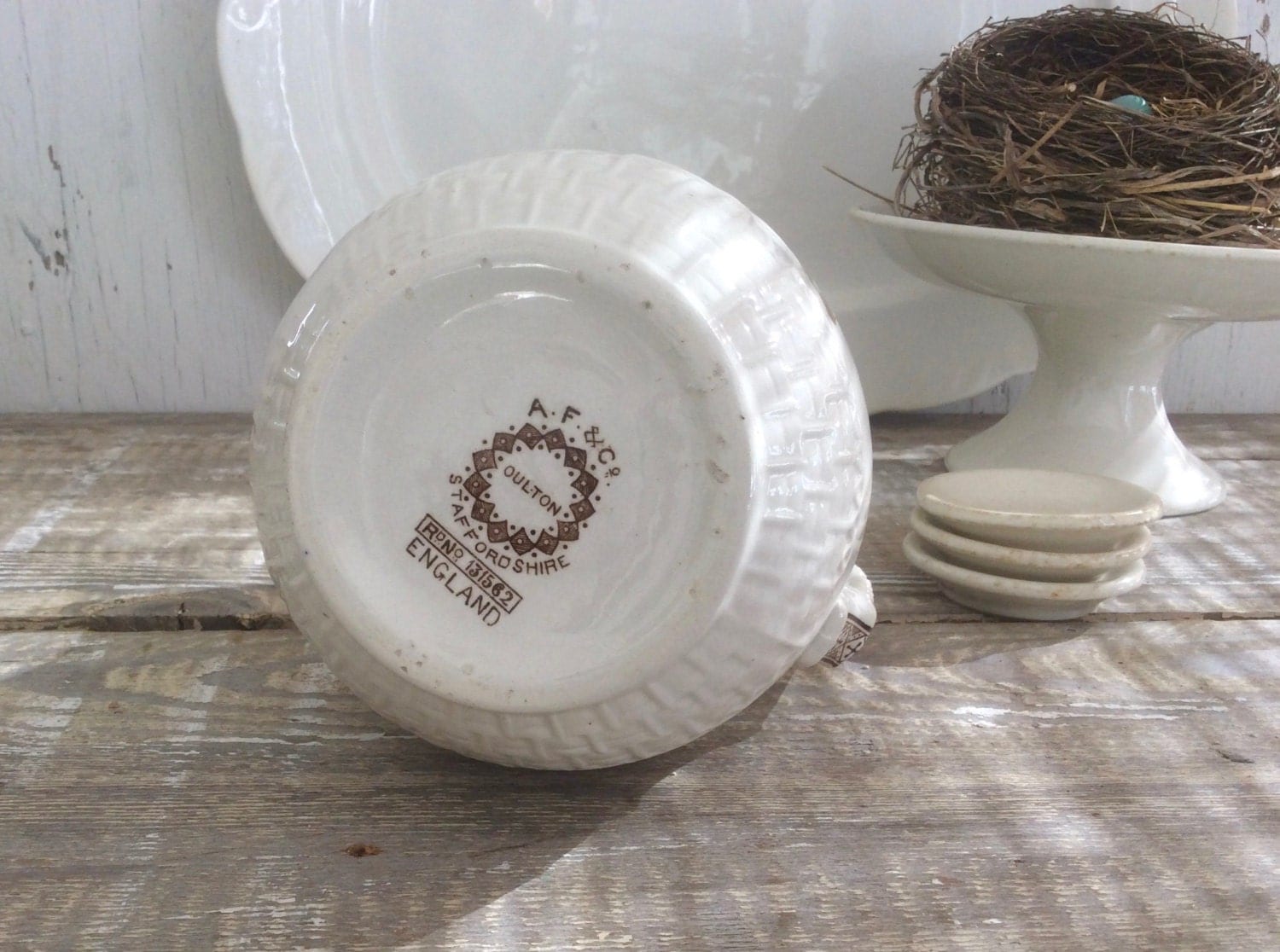 Antique English ironstone brown transferware by covetantiques