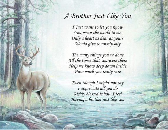 Personalized Poem A Brother Just Like You