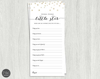 Wishes for Baby Twinkle Twinkle Little Star Baby Shower/Instant Download