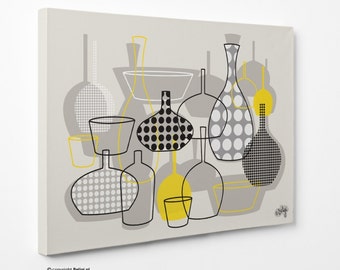 Bottles & Vases | Wall Art Canvas Print - Yellow