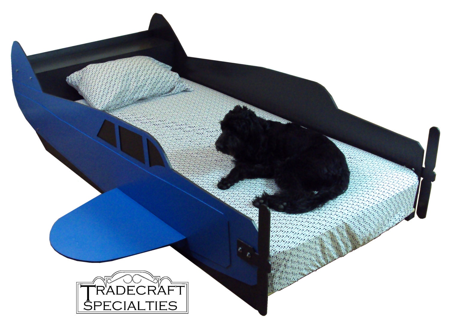 Airplane twin kids bed frame handcrafted by TradecraftSpec