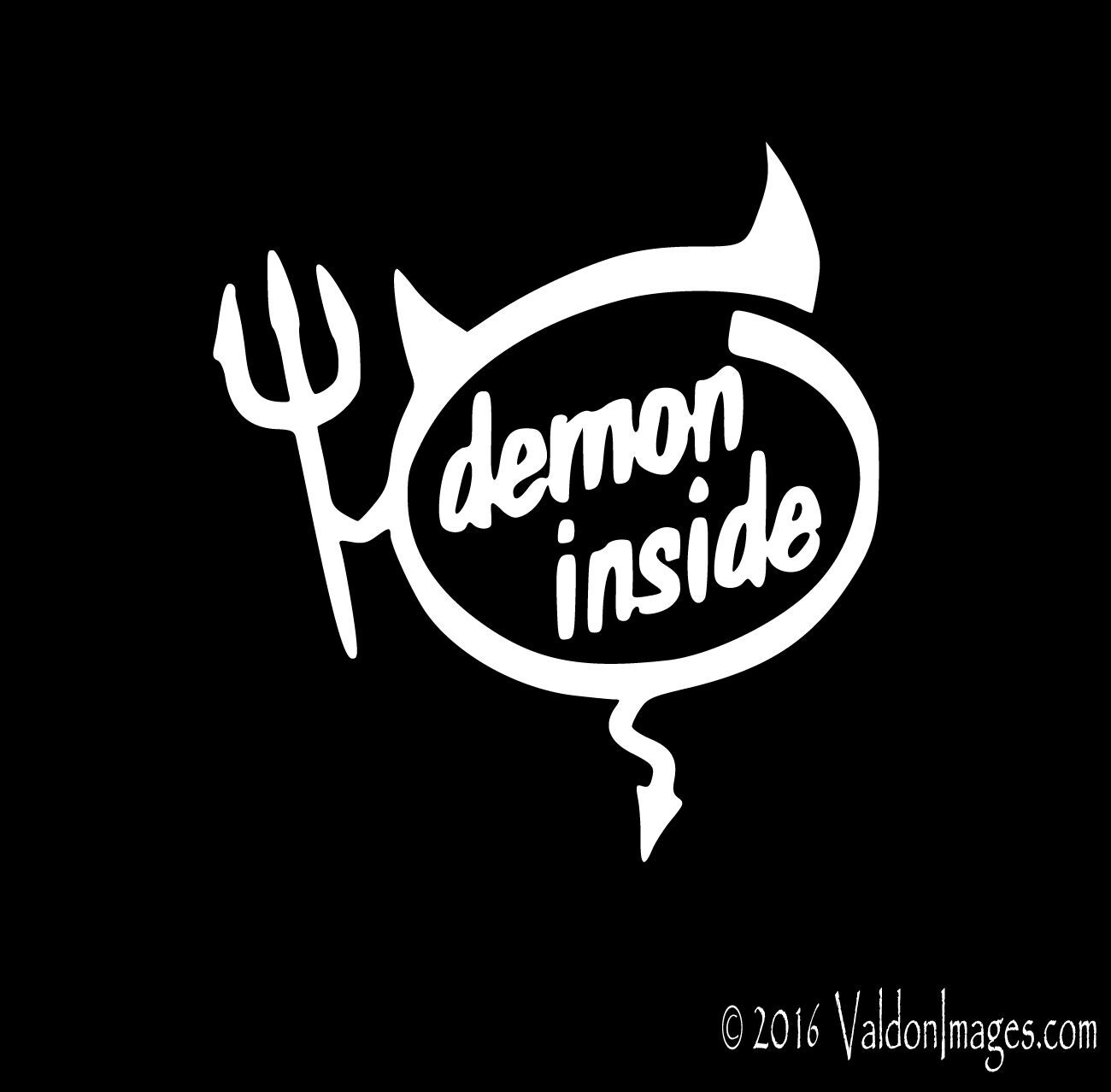 Demon inside car decal laptop decal auto decal by ValdonImages