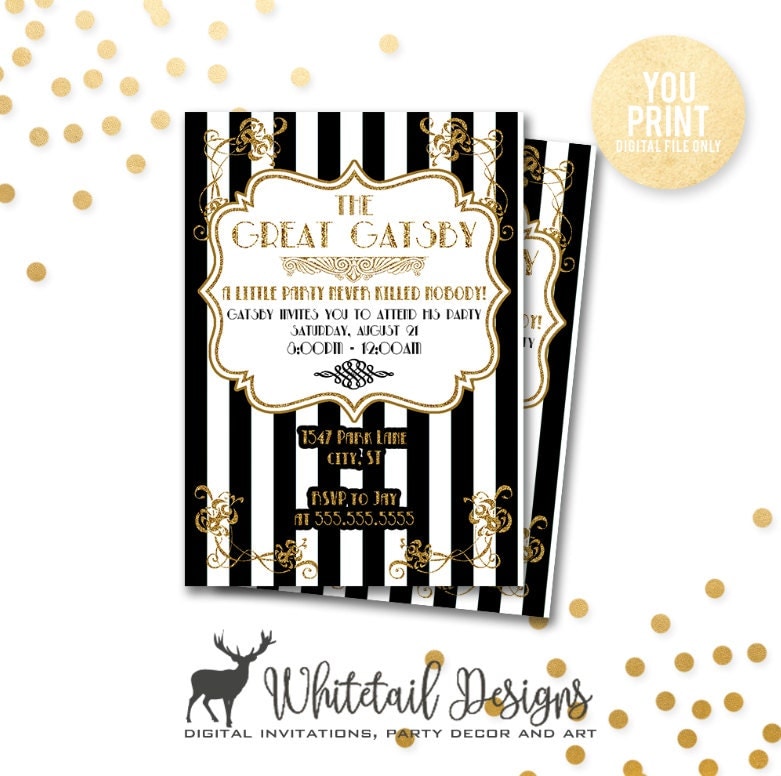 Gatsby Party Invitation The Great Gatsby Party Invite Gatsby