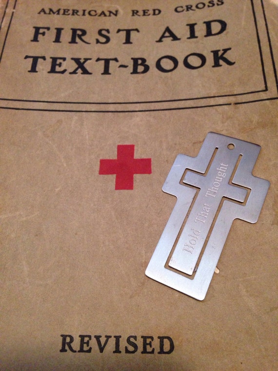 Red Cross First Aid Text Book 1940 Revised Edition worh Metal