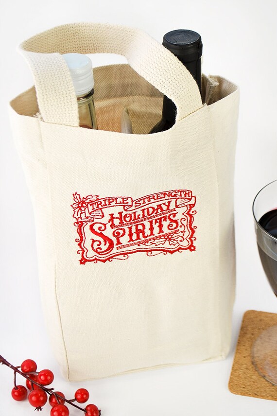 christmas wine tote