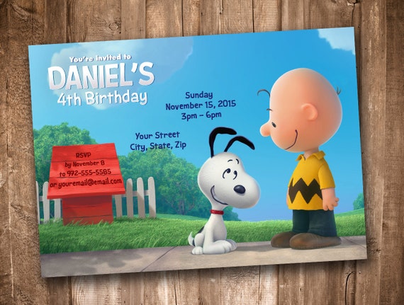 Items similar to Peanuts Charlie Brown & Snoopy Personalized Invitation ...