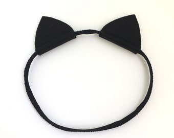 Cat Ears Headband - Elastic Cat Ears - Halloween Headband - Cat Ears - Halloween - Infant Headband - Baby Headband - Newborn Headband
