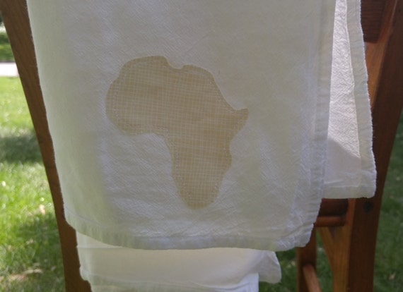 Dish towel with Africa accent shape | Africa adoption dish cloth