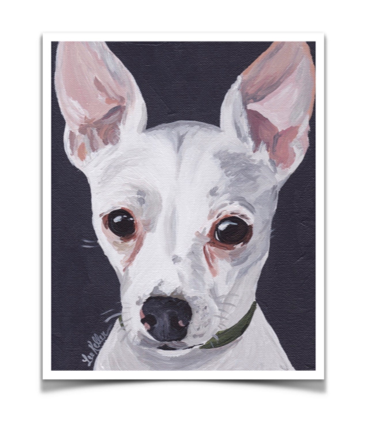 Chihuahua art print White chihuahua art print