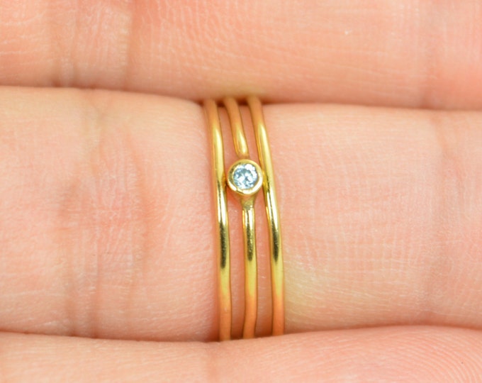 Tiny Aquamarine Ring, Gold Filled Aquamarine Stacking Ring, Gold Filled Aquamarine Ring, Mothers Ring, March Birthstone, Aquamarine Ring