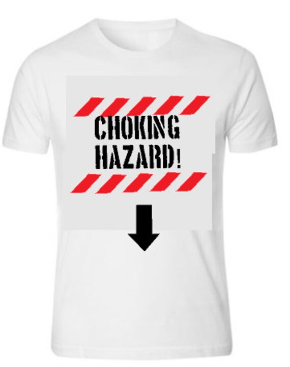 Funny/joke/rude choking hazard print mens t-shirt xmas