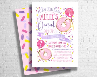 Donut Birthday Invitation | Donut Party Birthday Invitation | Sprinkles Birthday Invitation | Sprinkle Invite | DIGITAL FILE ONLY