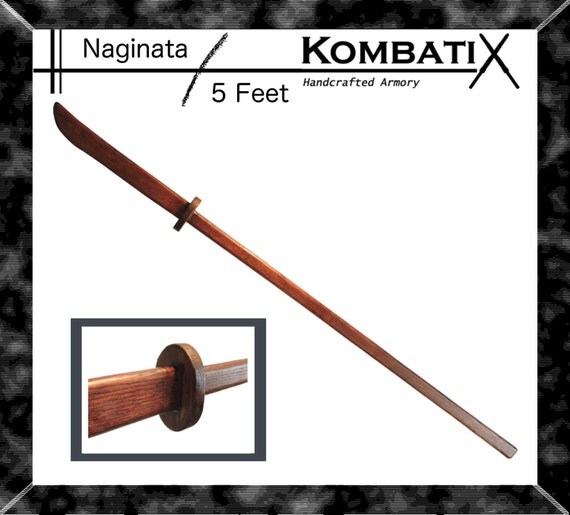 Kombatix Naginata pole arm 5 ft Red Oak Wooden Battle by KombatiX