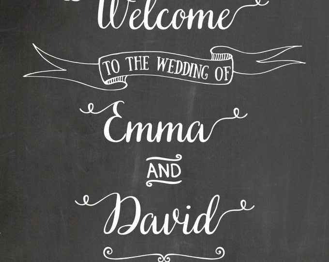 Welcome Wedding Sign. Chalkboard Welcome sign. Printable chalkboard poster. Chalkboard wedding sign. Welcome wedding chalkboard