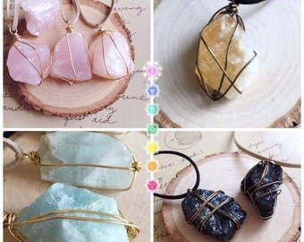 Raw Crystal Necklace - Healing Necklace - Raw Stone Necklace - Chakra Necklace - Healing Crystal Necklace - Stone Necklace