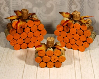 Rustic Fall Decor/ Pumpkin Decor/ Fall Wedding Decor/Cork Pumpkins/ Rustic pumpkin Decor/ Fall Centerpieces/ Rustic Fall Decorations