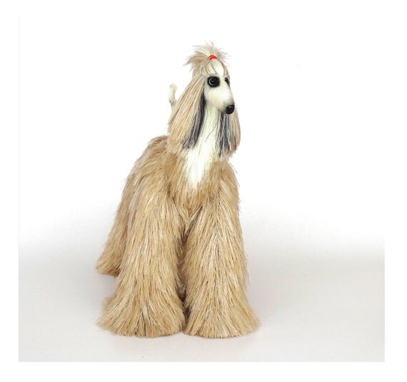 miniature dog cute plush toy Afghan Hound caramel dog