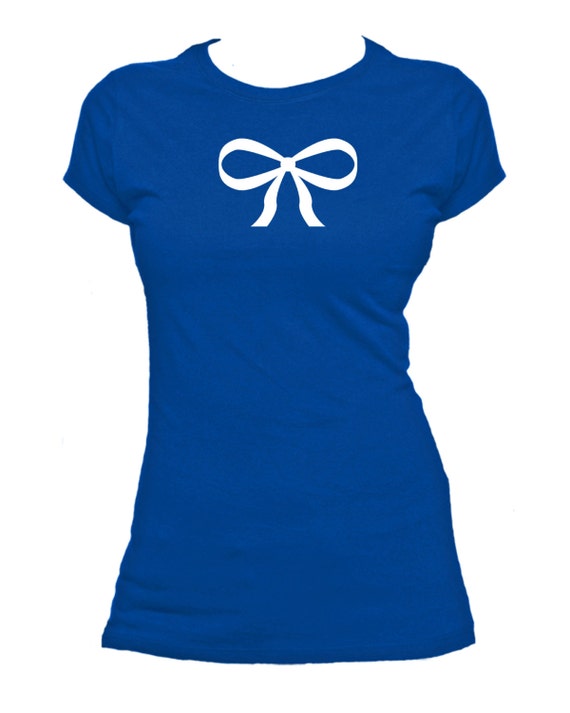 Bow. Ribbon. Ladies fitted tshirt.