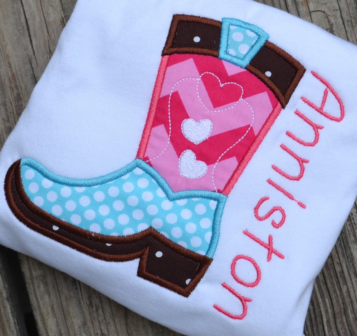 Valentines Shirt Boot Shirt Girls Cowboy Boot by HopScotchStitches