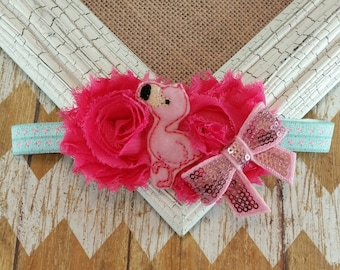 Flamingo baby headband, Flamingo headband, Flamingo, Flamingo hair accessory, baby flamingo headband