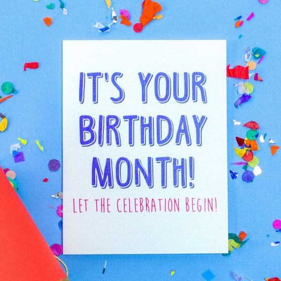 Birthday Month Card by LoopsAndBelles on Etsy