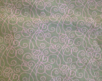Baby Crib Sheet or Toddler Bed Sheet - Green Scroll