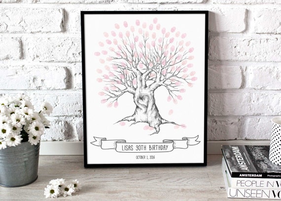 30. geburtstagsgeschenk finger print baum geburtstag
