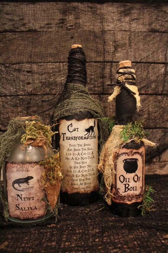 Hocus Pocus Halloween Spell Book & Potion Bottle Set