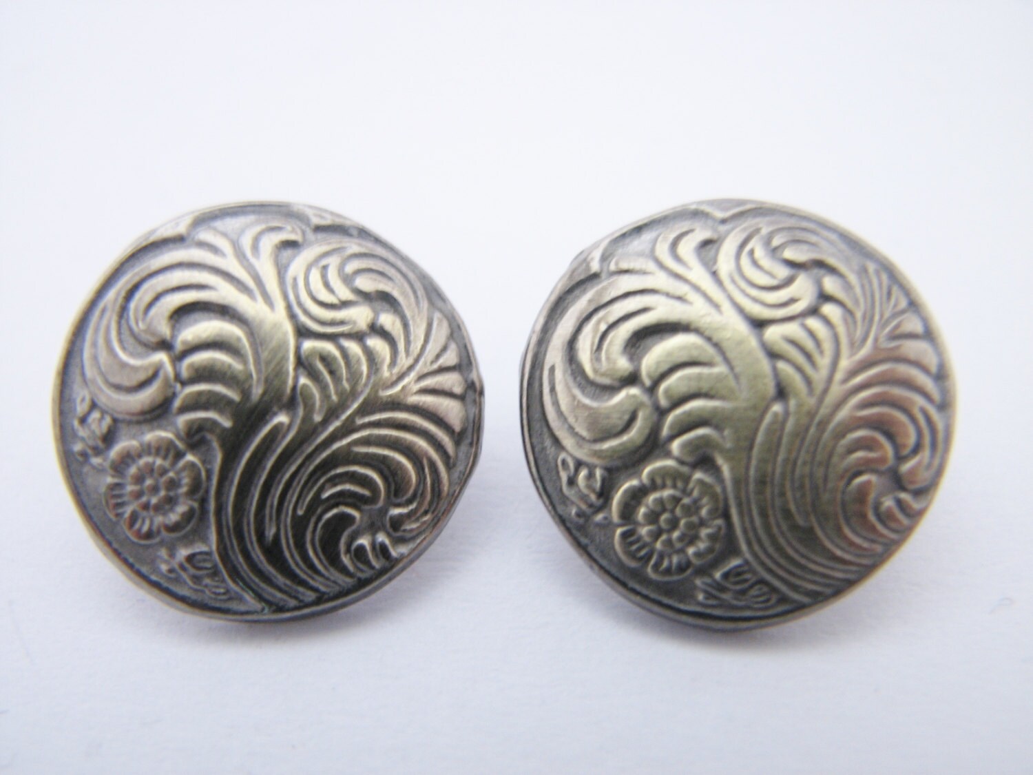 10 Metal Buttons Antique Bronze Shank by ScatterBoxBoutique