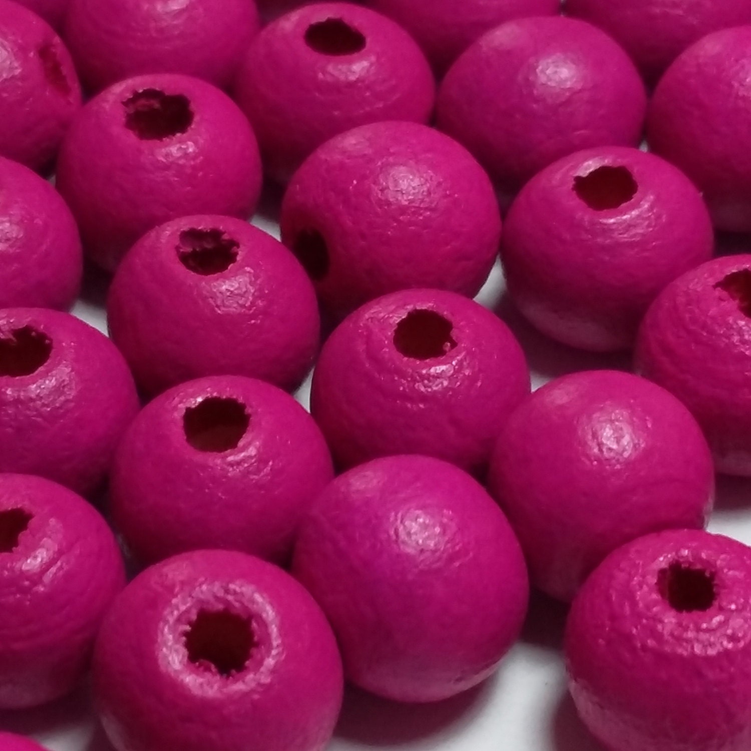 100pcs Hot Pink Wooden Beads 8mm Beads Wood Spacer Beads