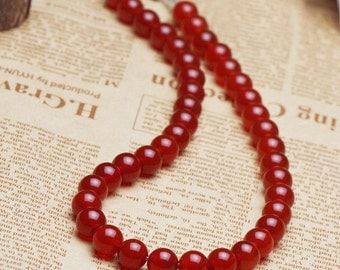 6mm, 8mm, 10mm Red Agate Necklace