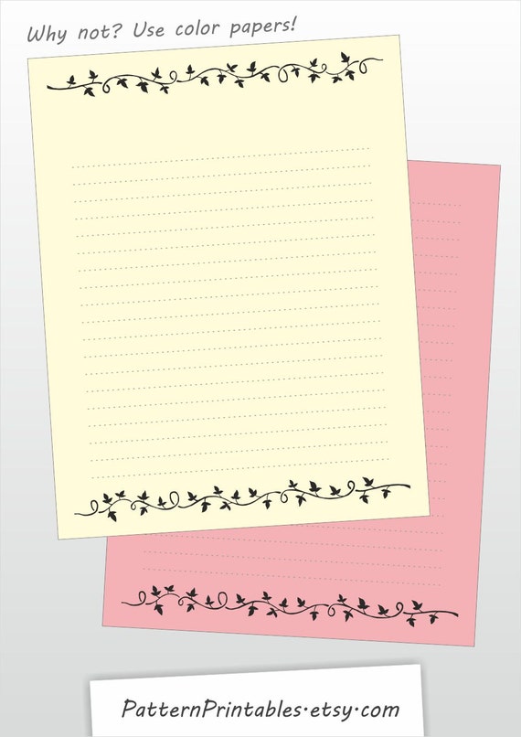 printable lined letter writing paper simple black and white