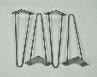 Hairpin Legs (set of 4 legs) 4" - 32", Raw Steel 3/8" ROD