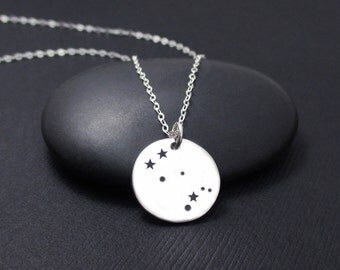 Gemini Constellation Necklace Sterling Silver, Gemini Necklace, Zodiac Necklace, Zodiac Jewelry
