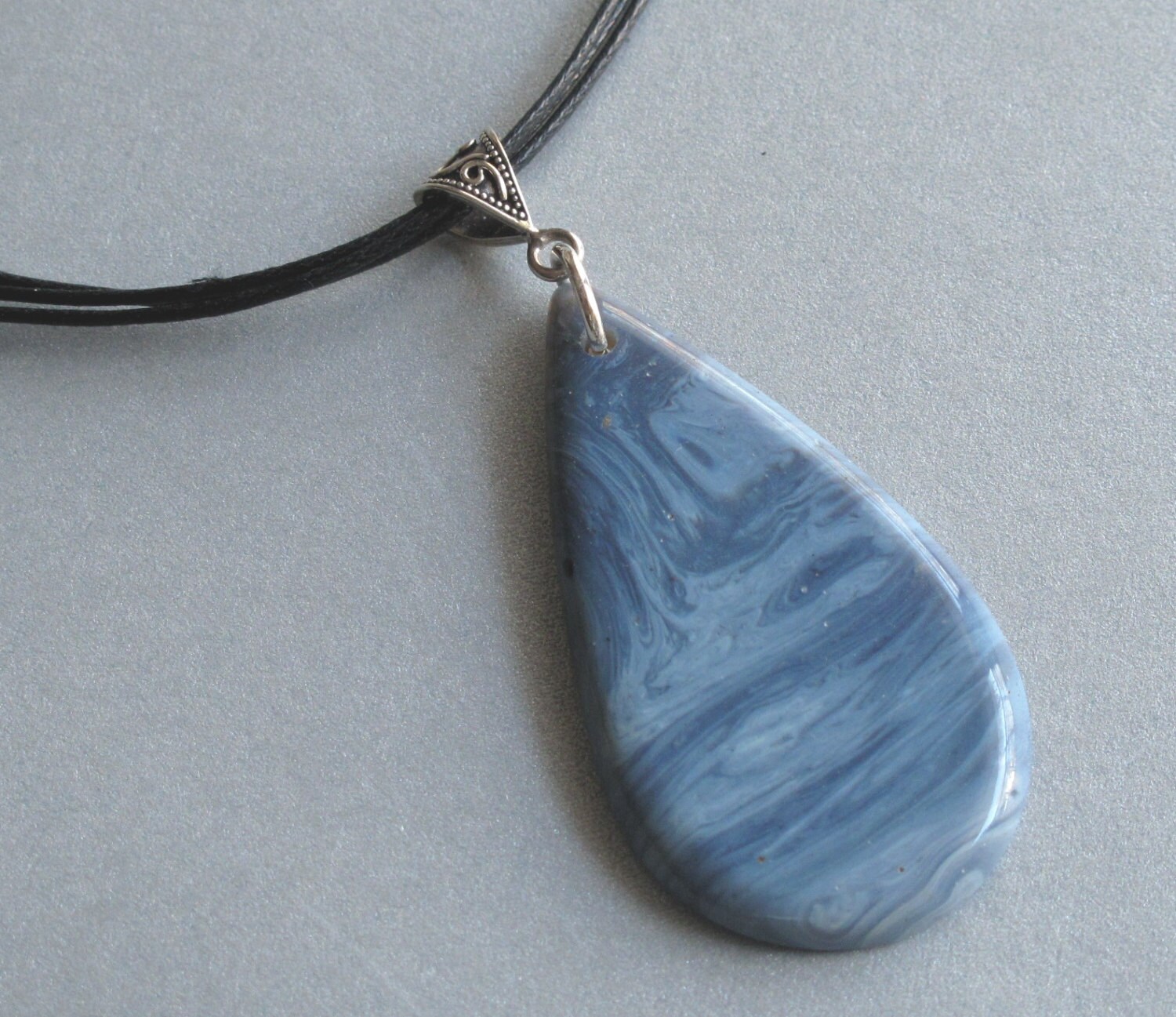 Leland Bluestone Precious Stone Necklace with Triple Cord and Etsy Precious stones necklace