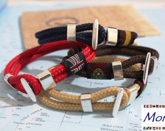 Bracciale uomo corda chiusura Zamak
