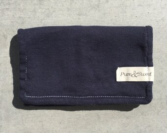 Organic Mini Burp Cloth, Navy Blue