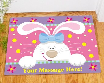 Easter Bunny Doormat With Custom Message
