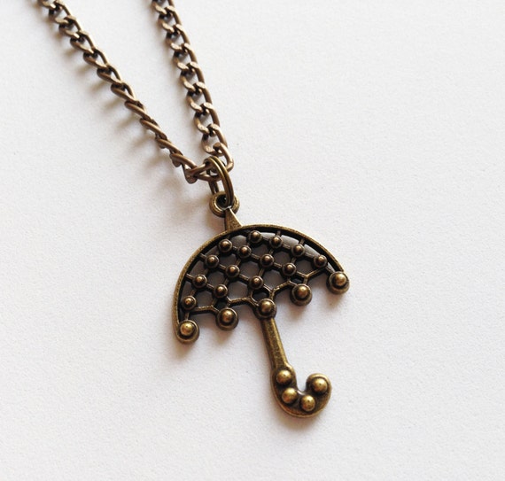 UMBRELLA Necklace Umbrella Pendant Charm Chain by ZAHUCZKI on Etsy