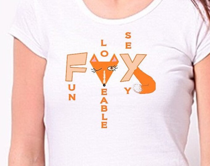 Women's Fox T-shirt Decal, printable, instant download