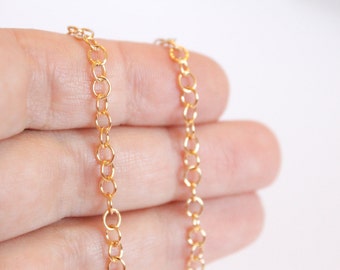 14k Gold Filled Chain by the Foot 1.3mm Round Cable Chain