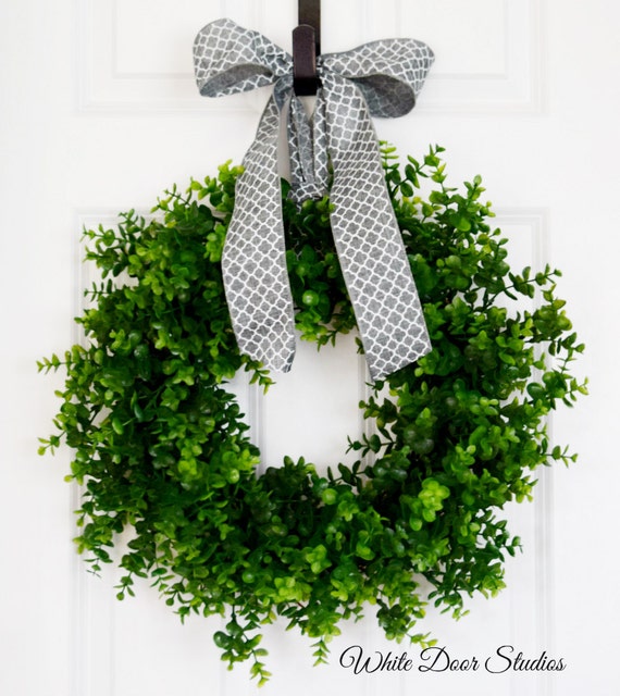 Dark Green Eucalyptus Wreath Front Door Wreath Year Round