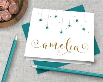 Personalized Stationery / Personalized Stationary Set / Custom Monogram Note Card / Gold Calligraphy Stationary / Personalized Thank You